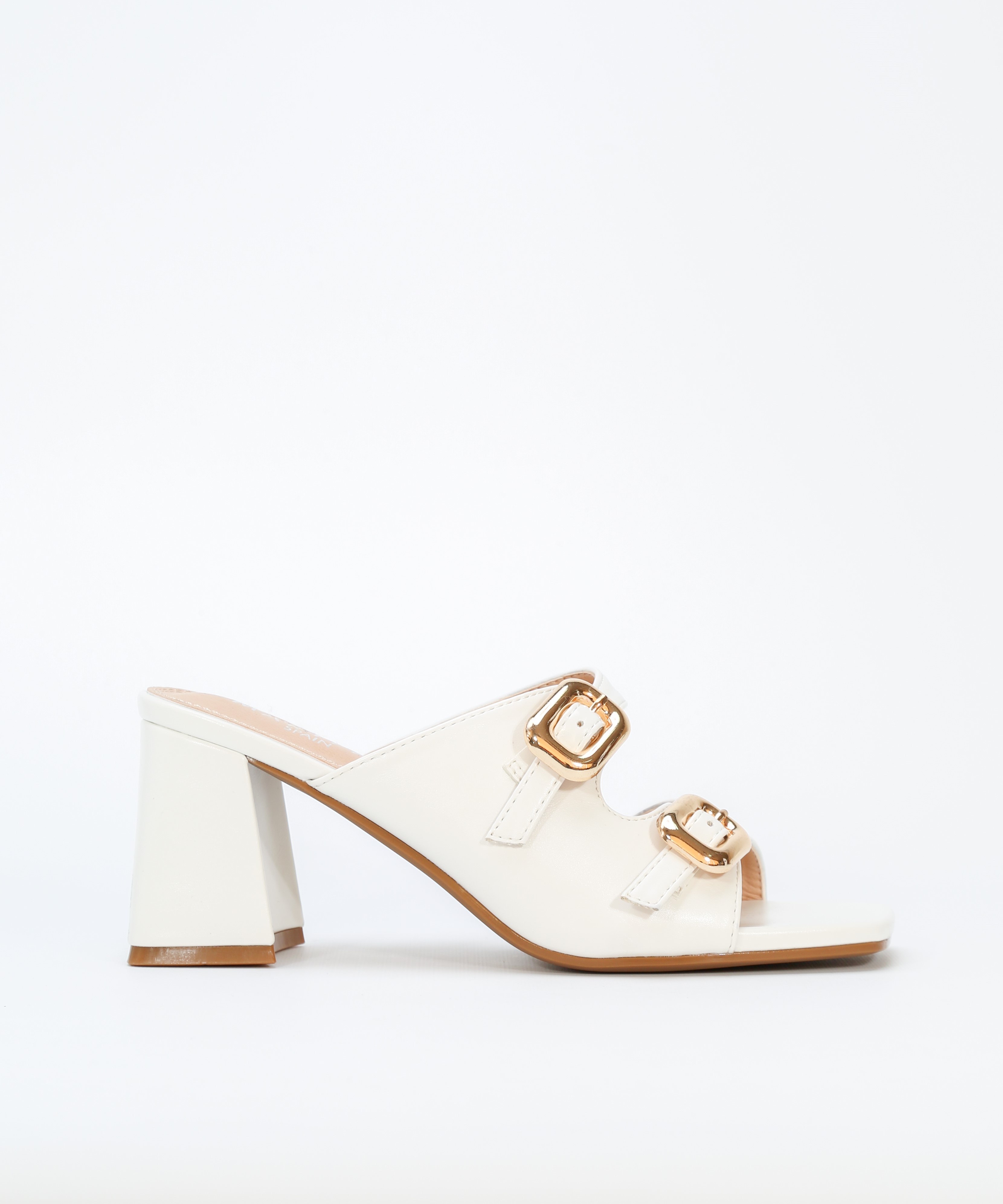 Sandalia tac&oacute;n doble hebilla